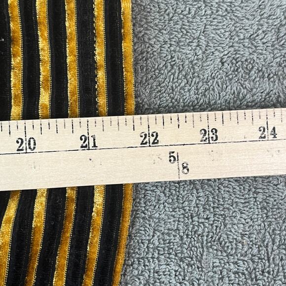 Kim Rogers Shirt Medium Black Yellow Stripe Velvet Crew Neck Long Sleeve Y2K - Picture 7 of 8